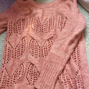 Pink patterned knit sweater
